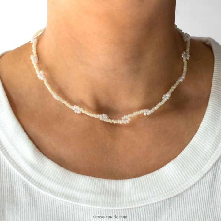 Senso Jewellery Cream Daisy Chain Choker CreamDD2VP584