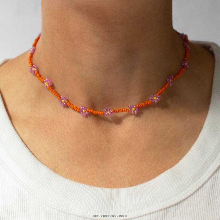 Senso Jewellery Orange Daisy Chain Choker OrangeDD2VP582