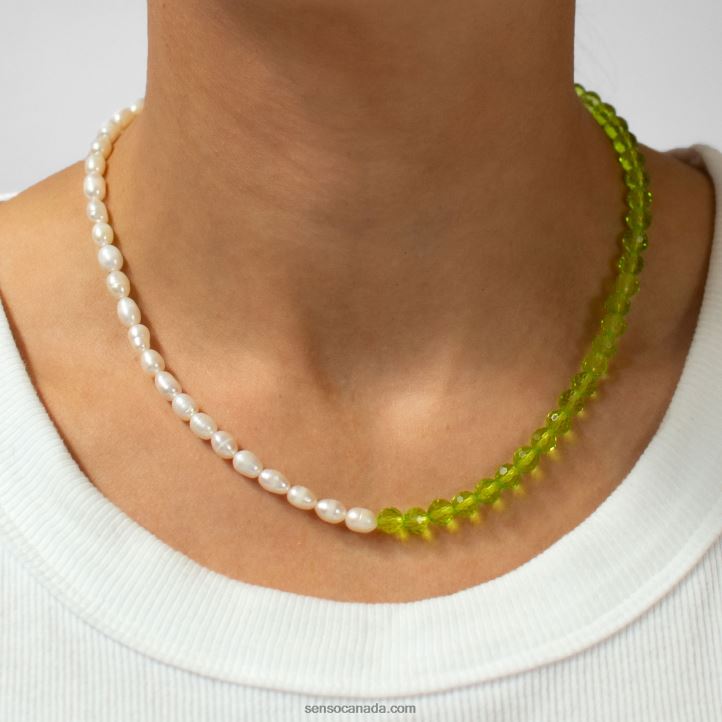 Senso Jewellery Pearl And Swarovski Choker GreenDD2VP580