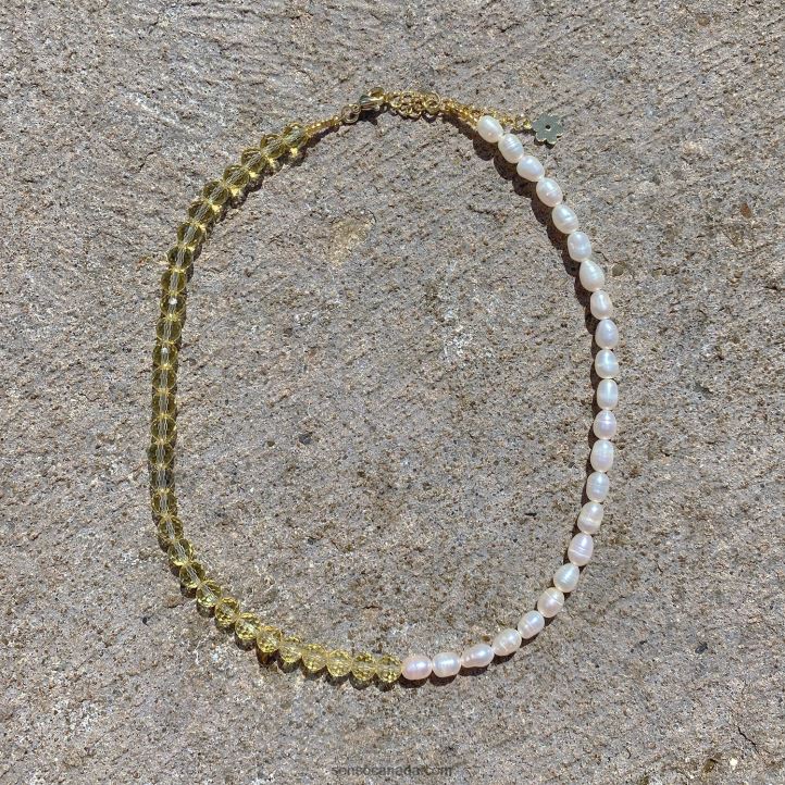 Senso Jewellery Pearl And Swarovski Choker Light YellowDD2VP578