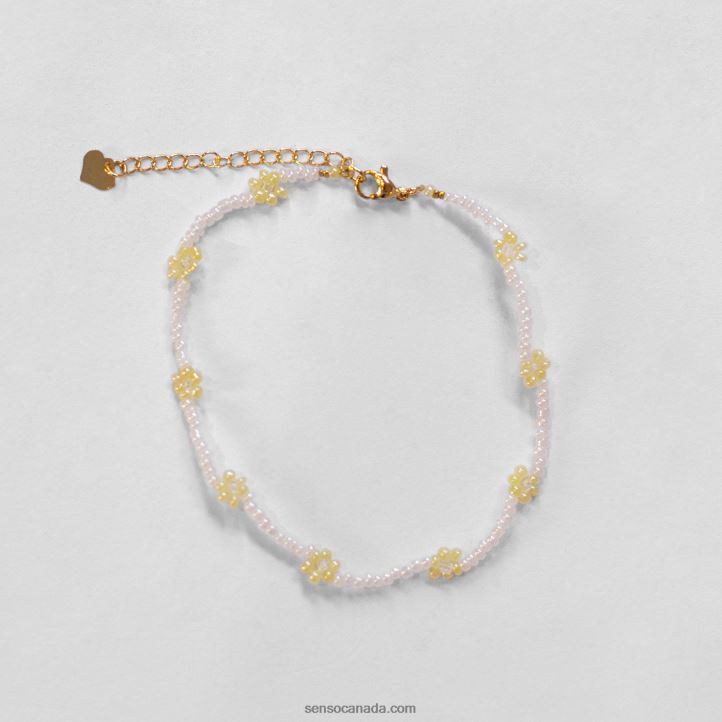 Senso Jewellery White + Cream Daisy Chain Anklet WhiteDD2VP587